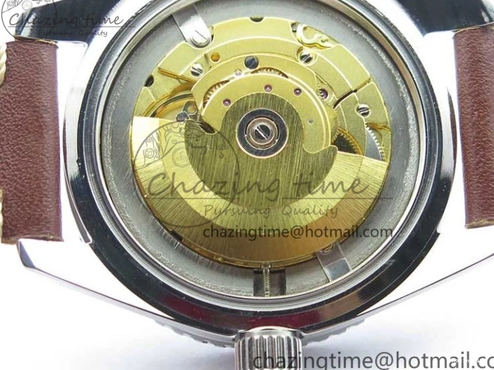 0214 Practical Vintage Seamaster 300 No Date T SS B12 Black Dial On Brown Leather Strap A2836 (Free Nylon Strap) 7910